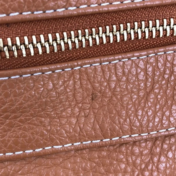 Furla Orange Brown Pebbled Leather Crossbody Bag - Picture 9 of 15